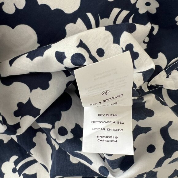 NWT Marc Jacobs Navy & White Floral Button Front Ruffled Collar Shirt Size 6 - Picture 10 of 10
